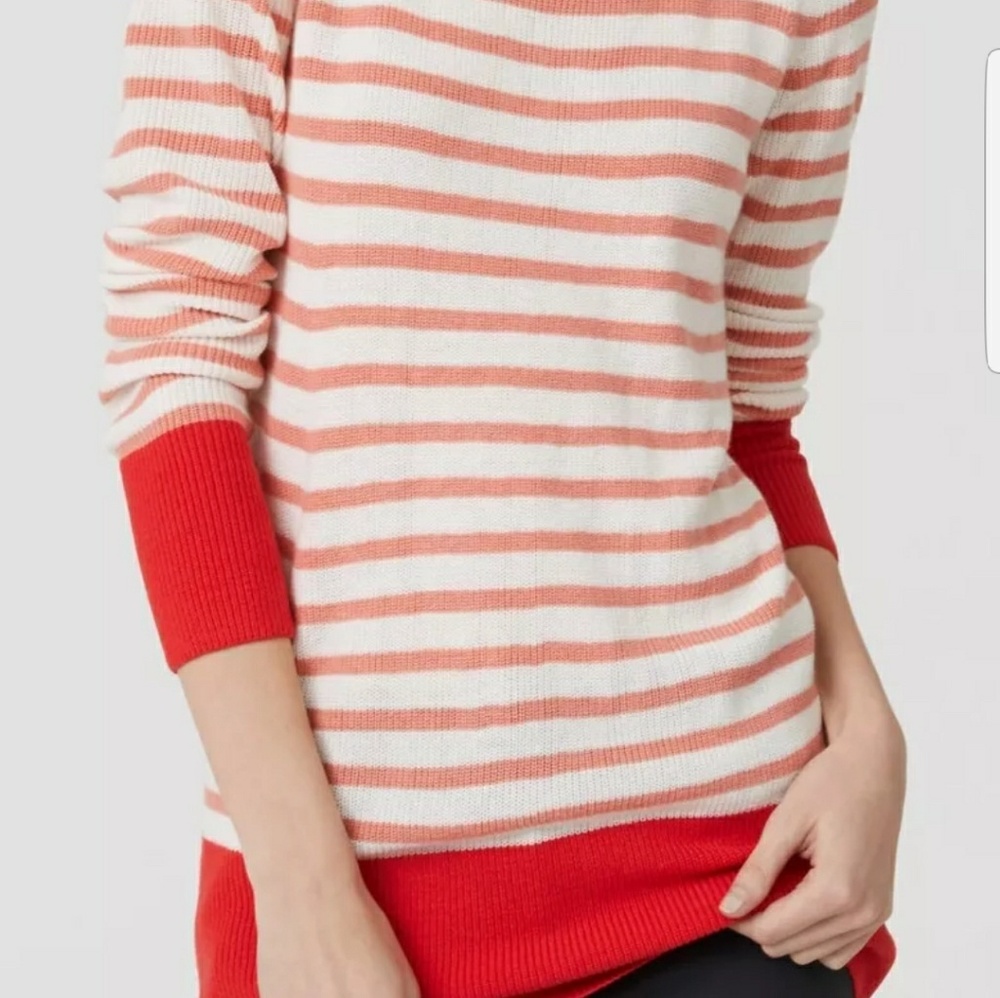 ANN TAYLOR STRIPED BANDED SWEATER SIZE SMALL